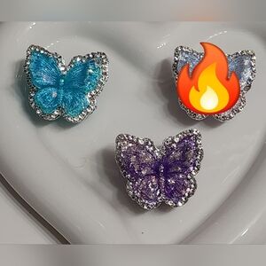 Butterfly Beads Fancy Beads 2 Pc Blue Purple Beaded Pen Jewely Making Crafts